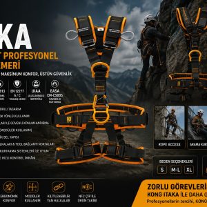 KONG ITAKA Ultralight Profesyonel Emniyet Kemeri Maksimum Konfor Güvenlik Rope Access & Rescue | EN 361 EN 358 EN 813 UIAA XL