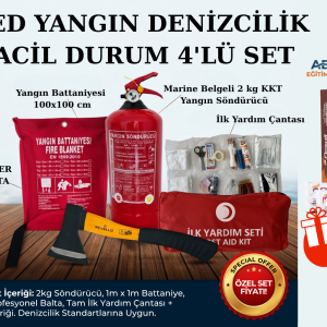 AED YANGIN DENİZCİLİK ACİL DURUM 4'LÜ SET