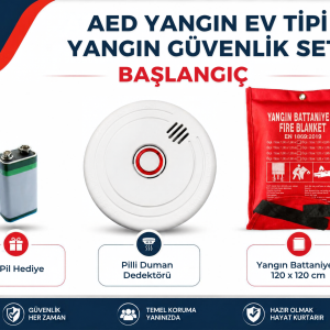 AED Yangın Ev Tipi Yangın Güvenlik Seti – BAŞLANGIÇ PAKET